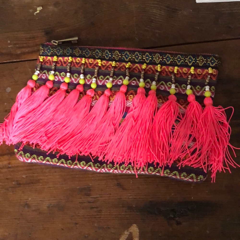 Merona Neon Tassel Clutch